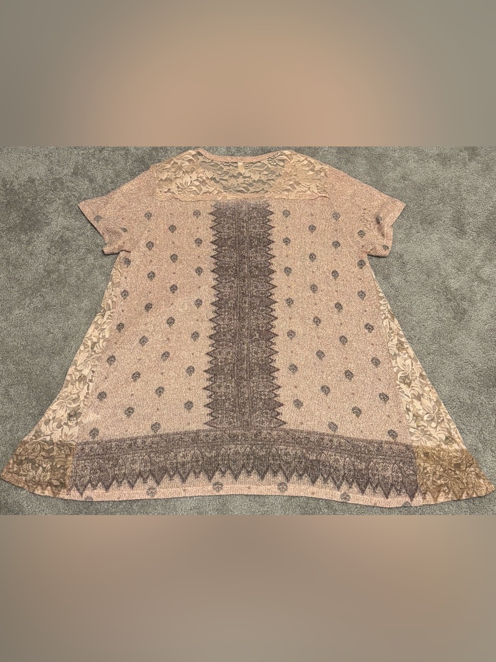 Women's Embellished Short Sleeve Top - Dusty Rose